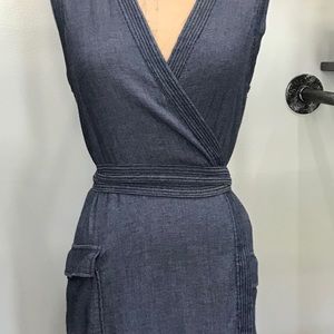 Madewell Chambray Wrap Dress. Sleeveless. Medium
